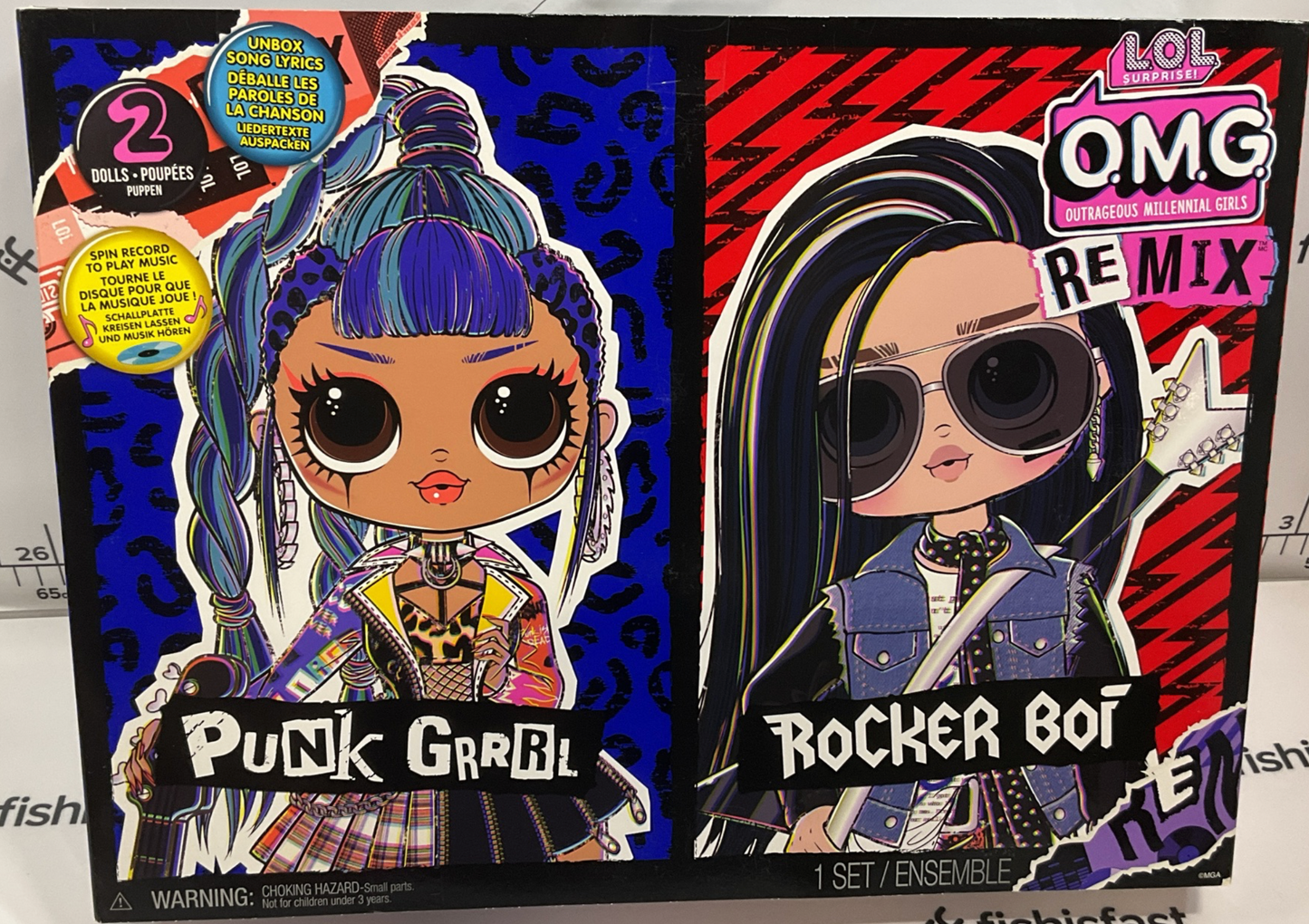 LOL. Surprise! O.M.G. Remix Rocker Boi and Punk Grrrl 2 Pack – 2 Fashion Dolls with Music