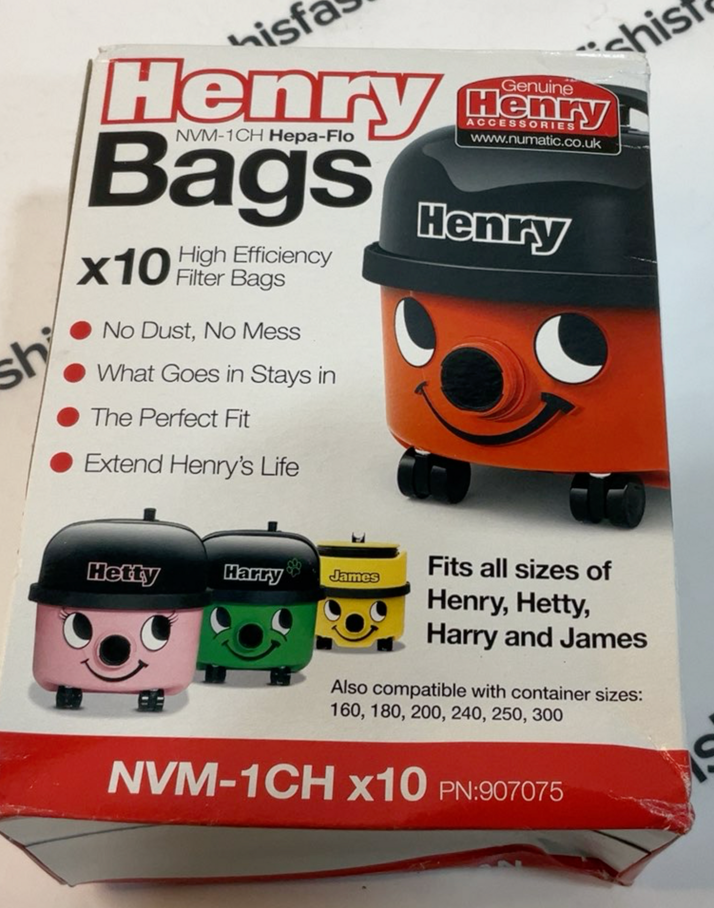 Numatic NVM-1CH Numatic Henry and James Cleaner Bags