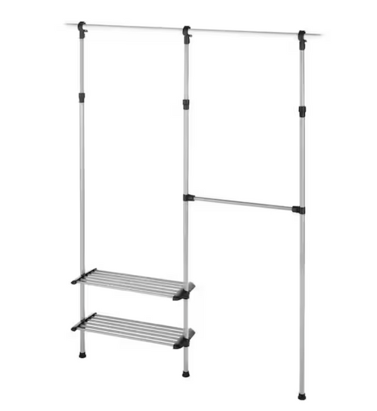 Whitmor Silver Metal Clothes Rack Modular Custom Closet Kit