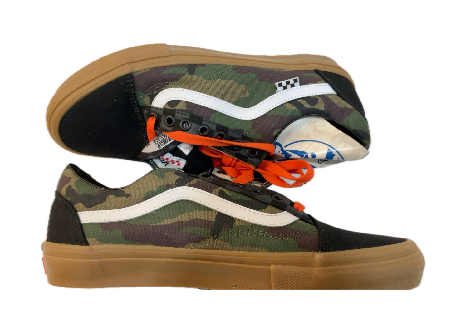 Vans camo Old Skool shoe orange shoelace