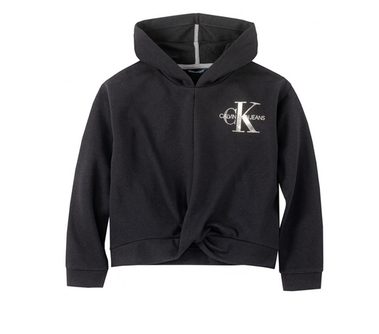 Calvin Klein Little Girls Monogram Logo Twist Hoodie