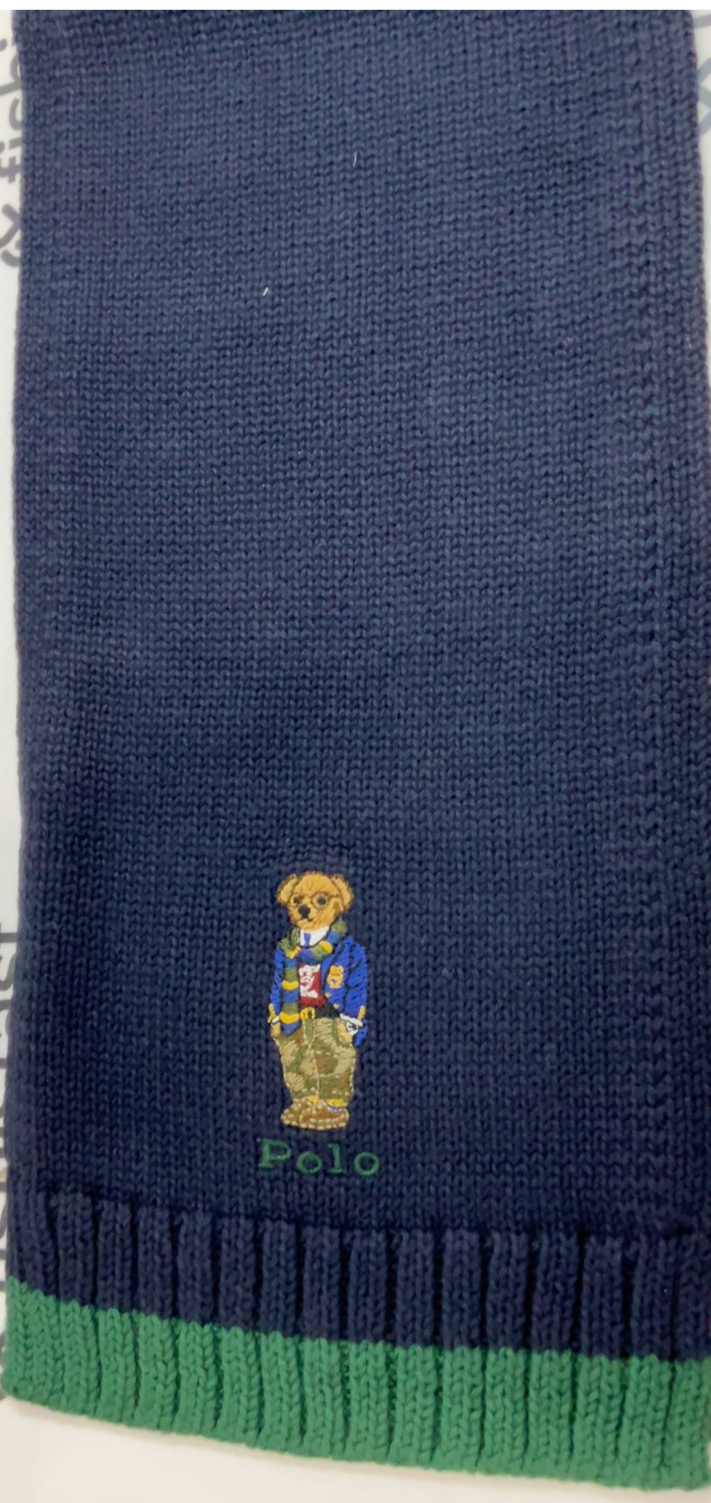 Polo Ralph Lauren Kids Polo Bear Cotton Scarf In Rl Navy (Infant)