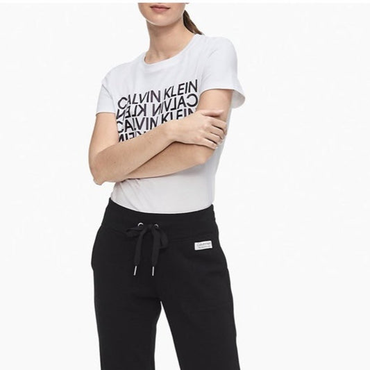 Calvin Klein Women's Reversed Logo Crewneck Performance T-Shirt