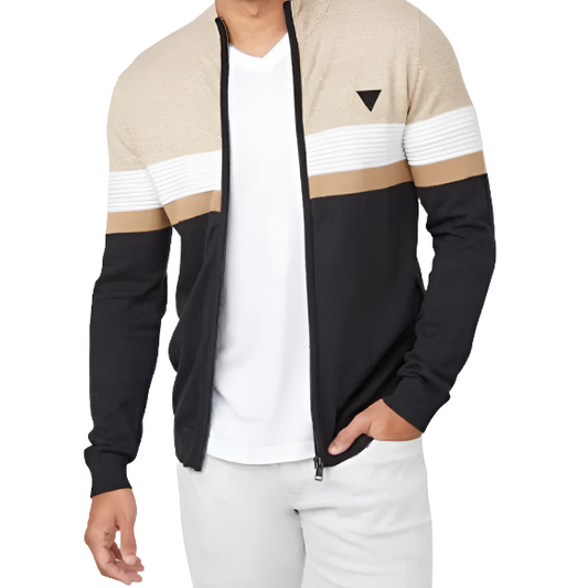 GUESS Men Factory Luca Full Zip-Up Mock Sweatshirt